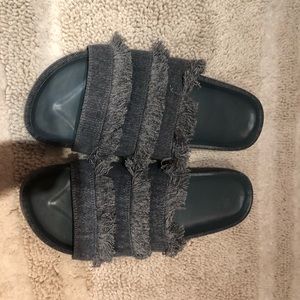Joie fringe denim pool slide sandals size 39